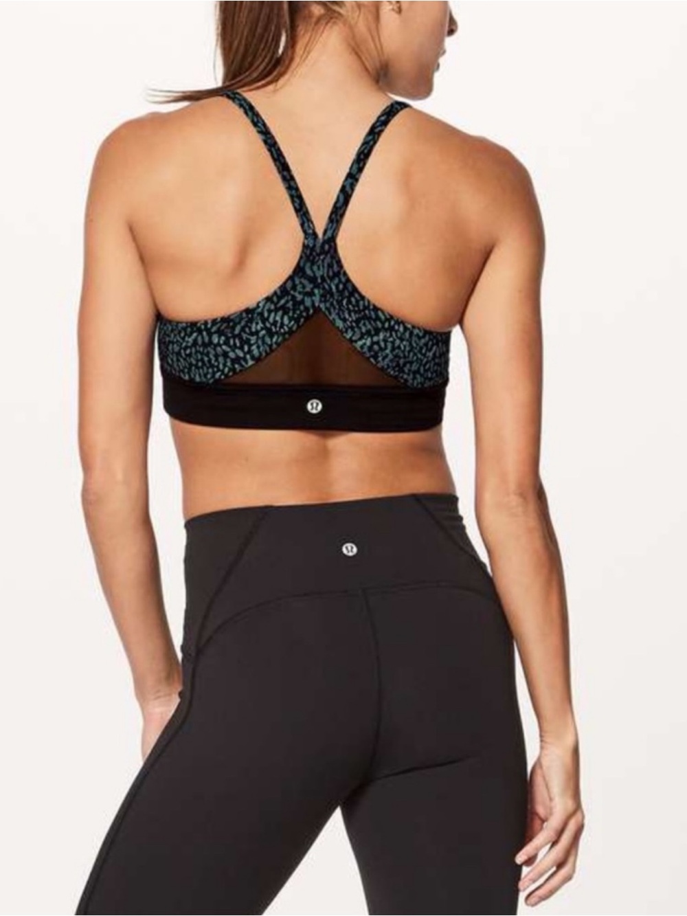 Lululemon Train Times Bra Sz 8 In Illuminate Multi Black / Black